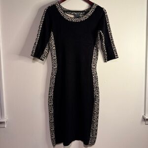 Gabby Skye Black Dress with White Accents